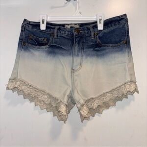 Free People Lacey Ombre Denim Cutoff Shorts Size 29